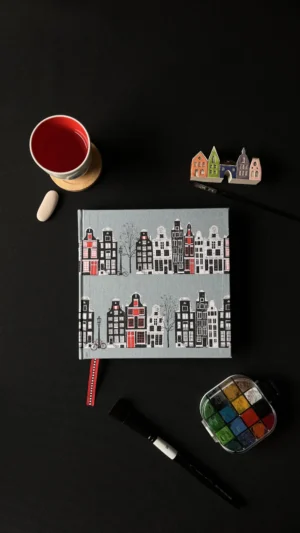 Amsterdam houses | Grey background